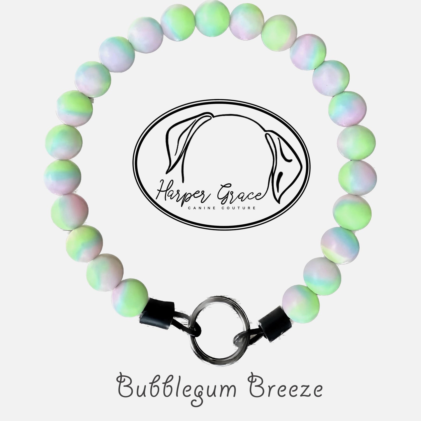 Bubblegum Breeze Silicone Beaded Dog Collar, Petite, SM/MED Dog, Cats