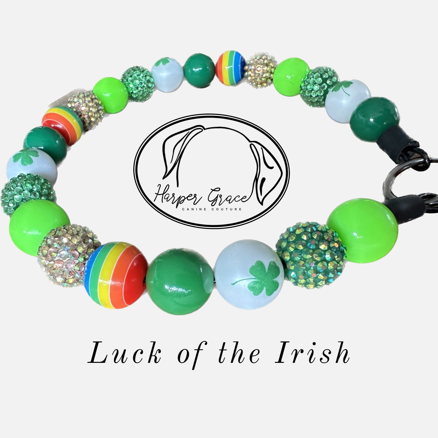 Luck of the Irish Beaded Dog Collar