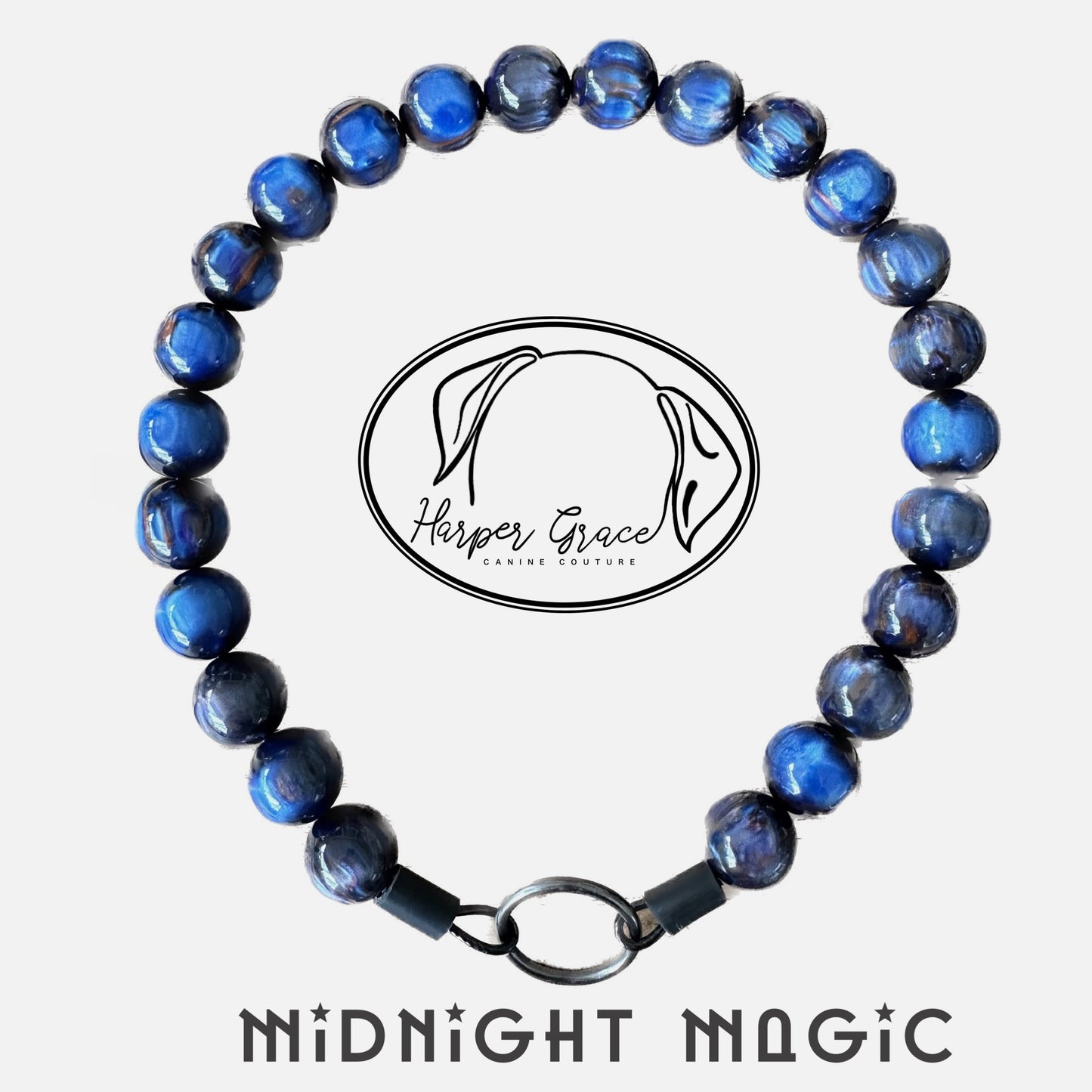 Midnight Magic Beaded Dog Collar