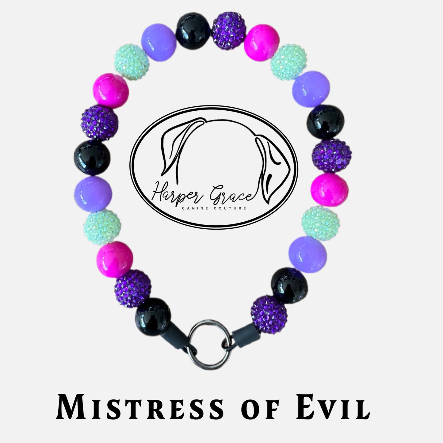 Mistress of Evil Beaded Dog Collar