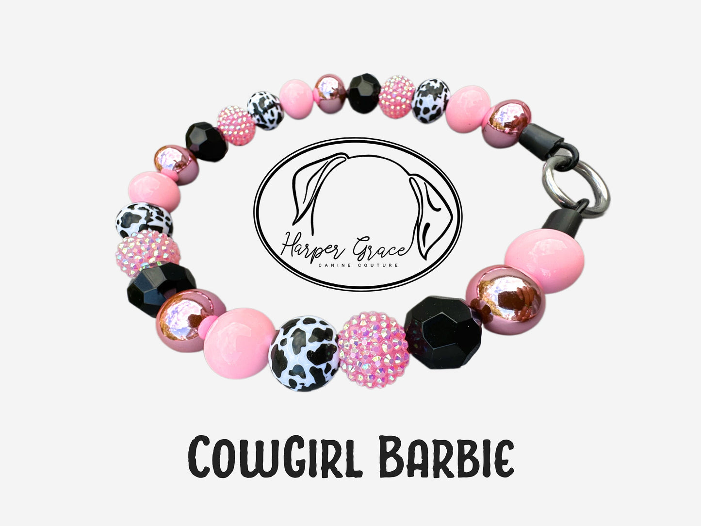Cowgirl Barbie Beaded Dog Collar