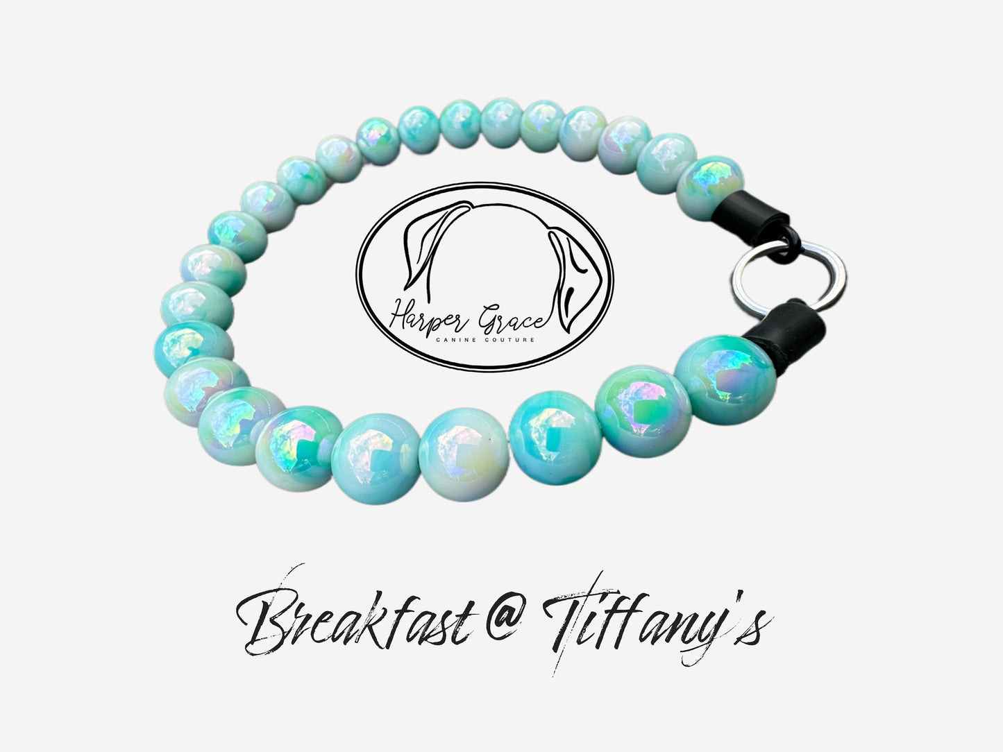 Breakfast @ Tiffany's Beaded Dog Collar, Petite, SM/MED Dogs
